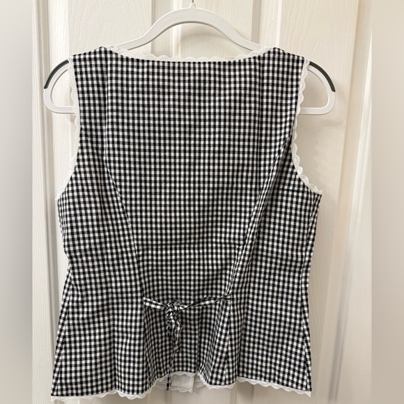 Reformation Amela Linen Top Remy Check - Picture 10 of 12